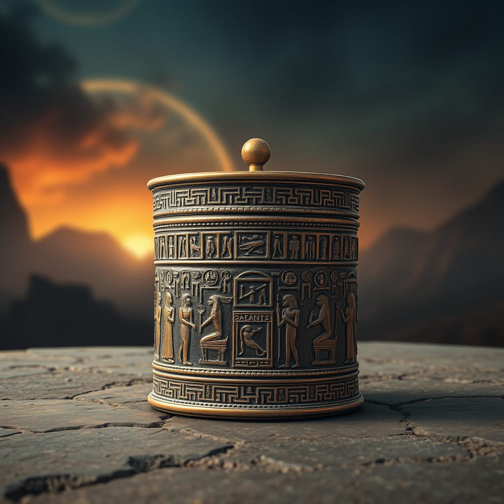 Small bronze kohl container