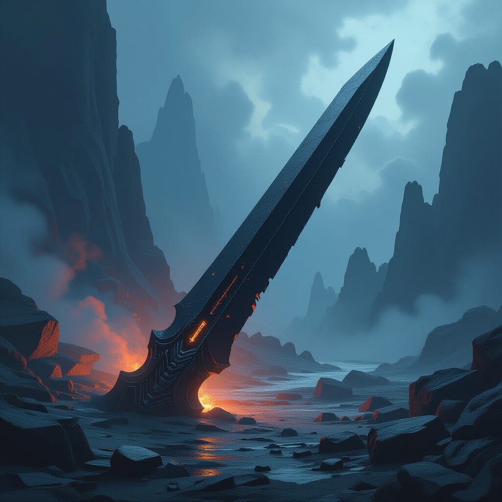 Obsidian spearhead on mount