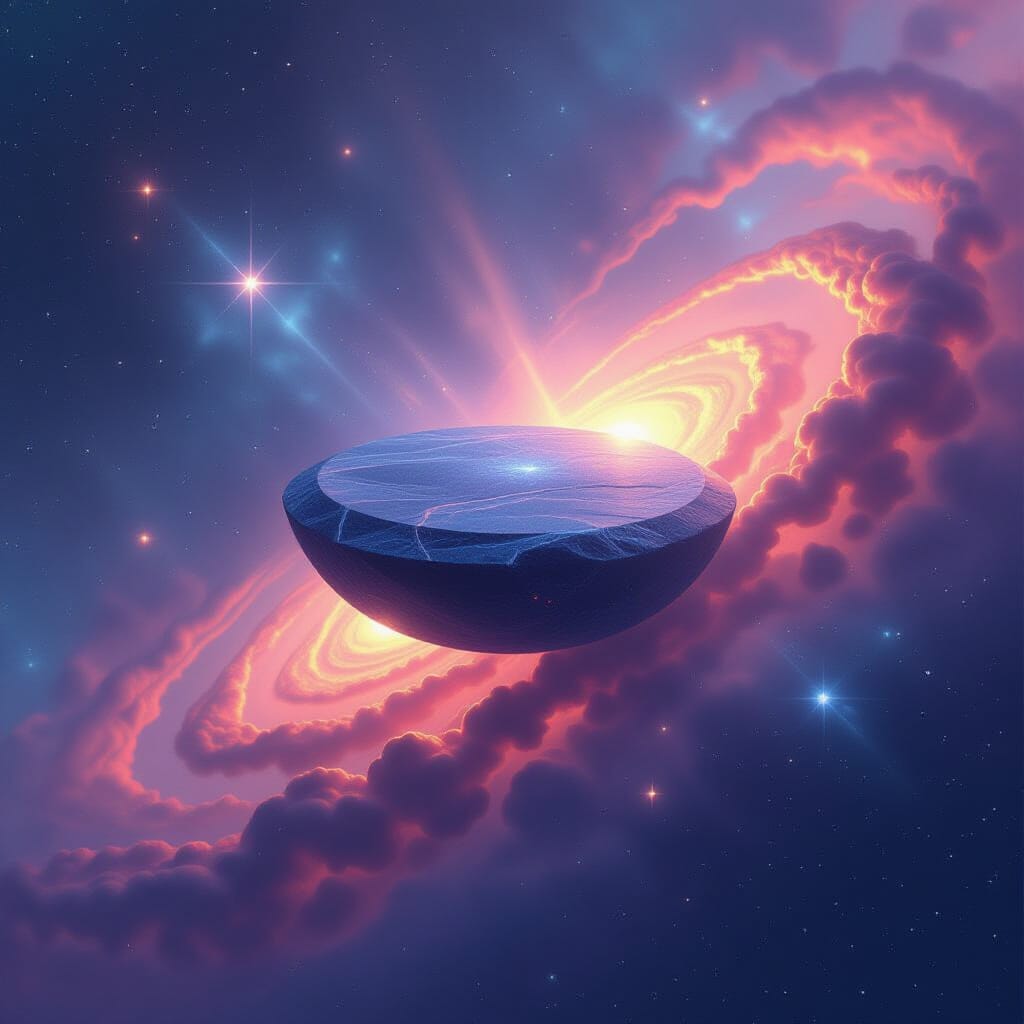 Celestial inkstone with subtle mineral flecks